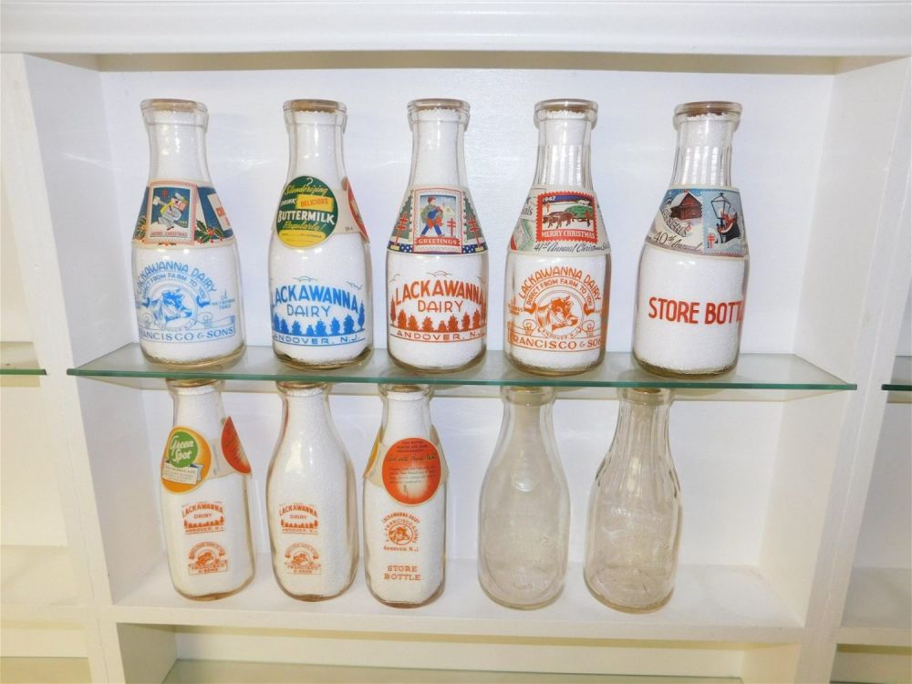 Lot 265: Lot of 10 NJ Dairy Bottles