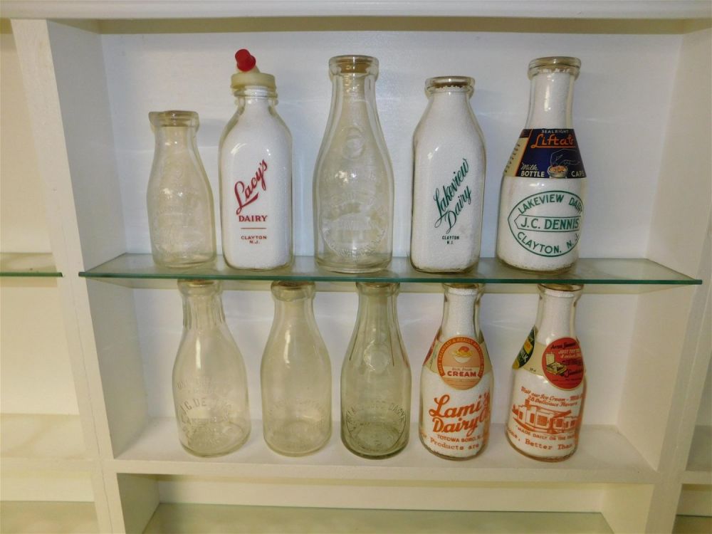 Lot 266: Lot of 10 NJ Dairy Bottles