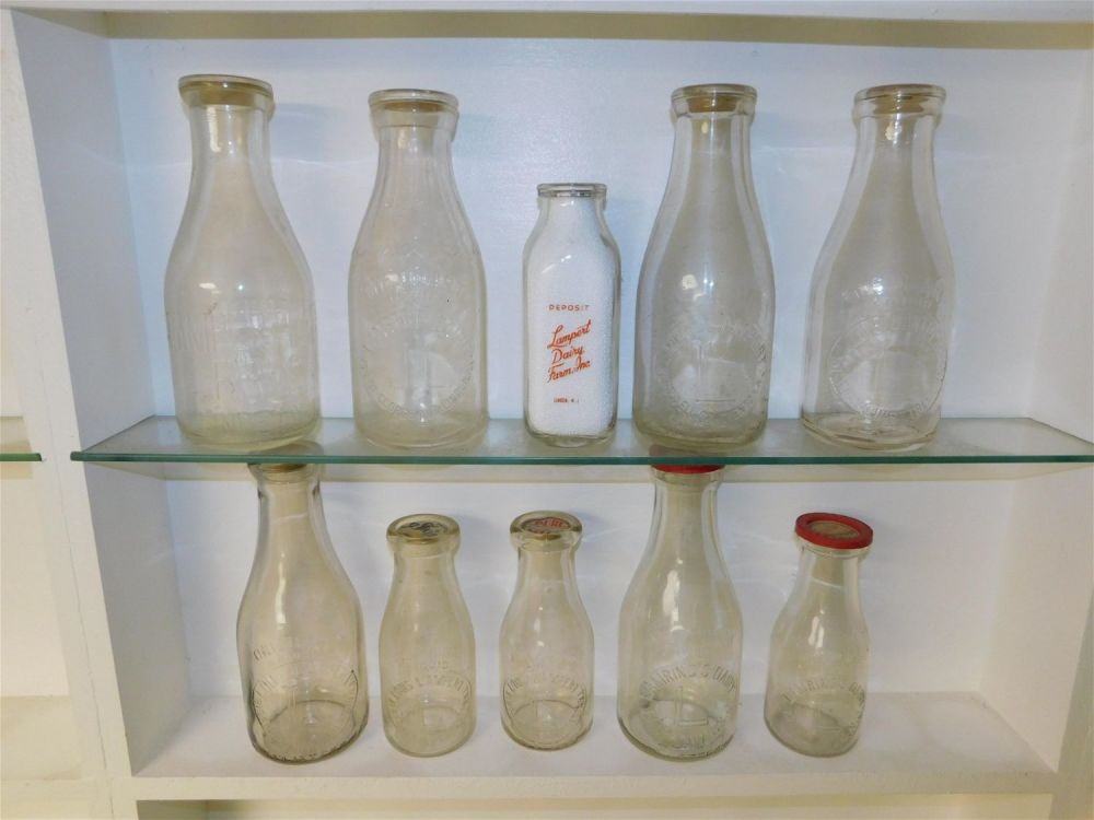 Lot 268: Lot of 10 NJ Dairy Bottles