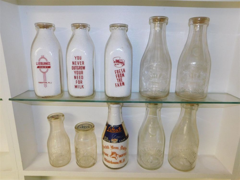 Lot 273: Lot of 10 NJ Dairy Bottles