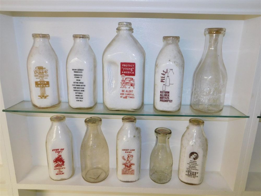 Lot 278: Lot of 10 NJ Dairy Bottles