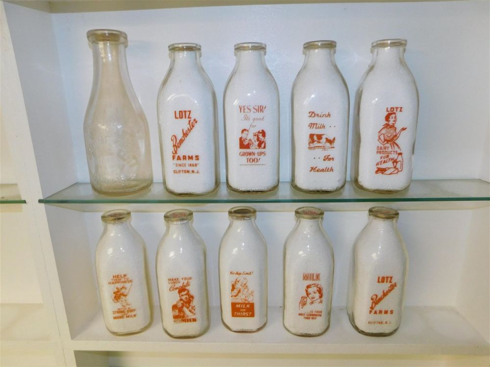 Lot 285: Lot of 10 NJ Dairy Bottles