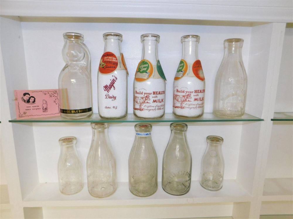 Lot 289: Lot of 10 NJ Dairy Bottles