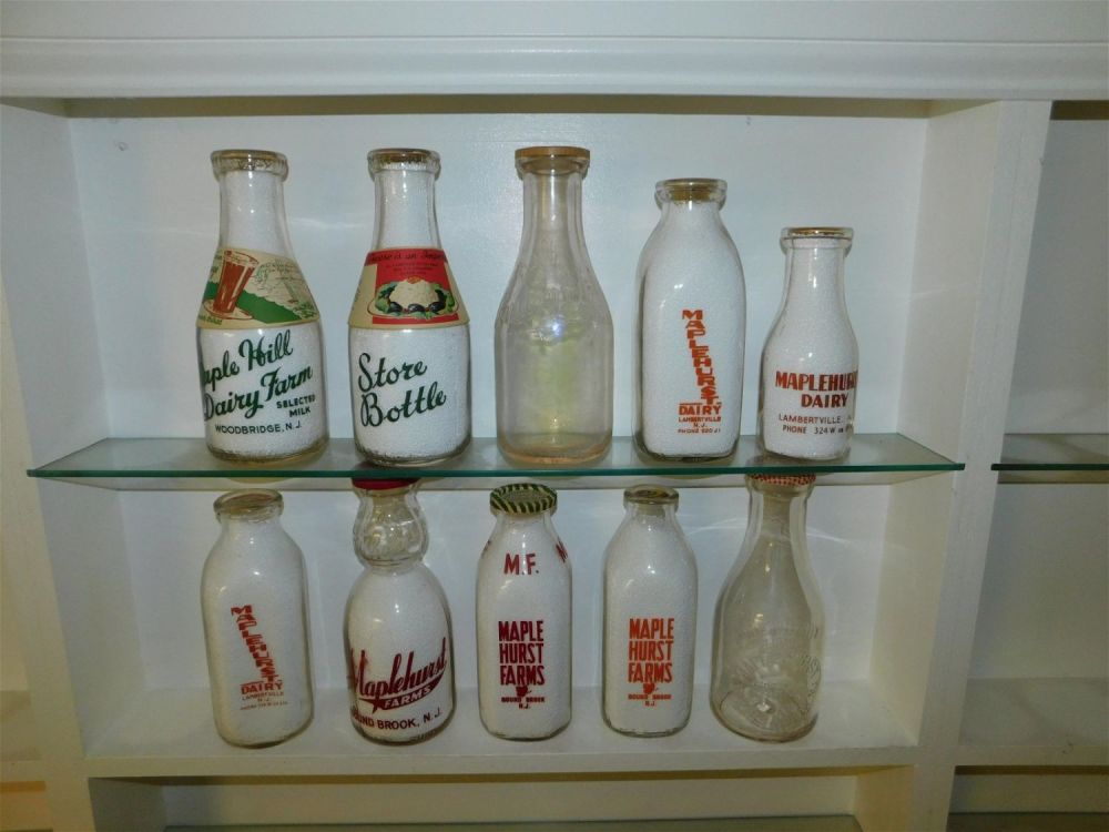 Lot 296: Lot of 10 NJ Dairy Bottles