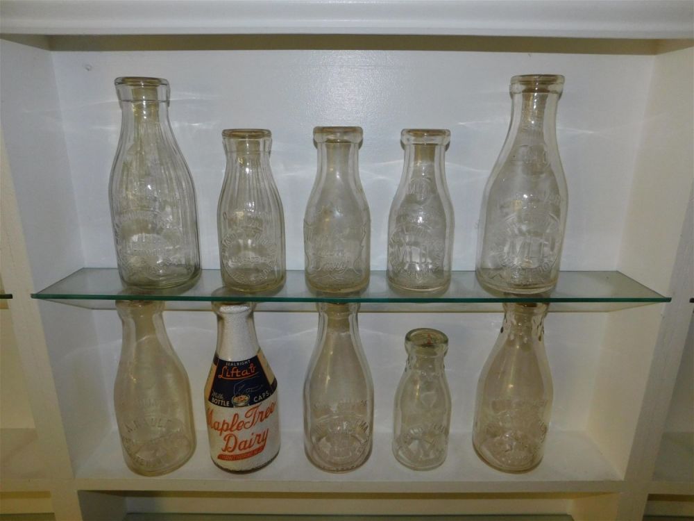 Lot 298: Lot of 10 NJ Dairy Bottles
