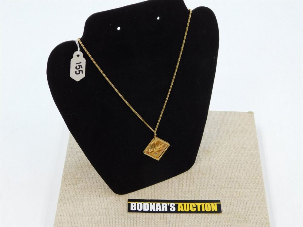 Lot 155: 14KT Yellow Gold Chain and Pendant