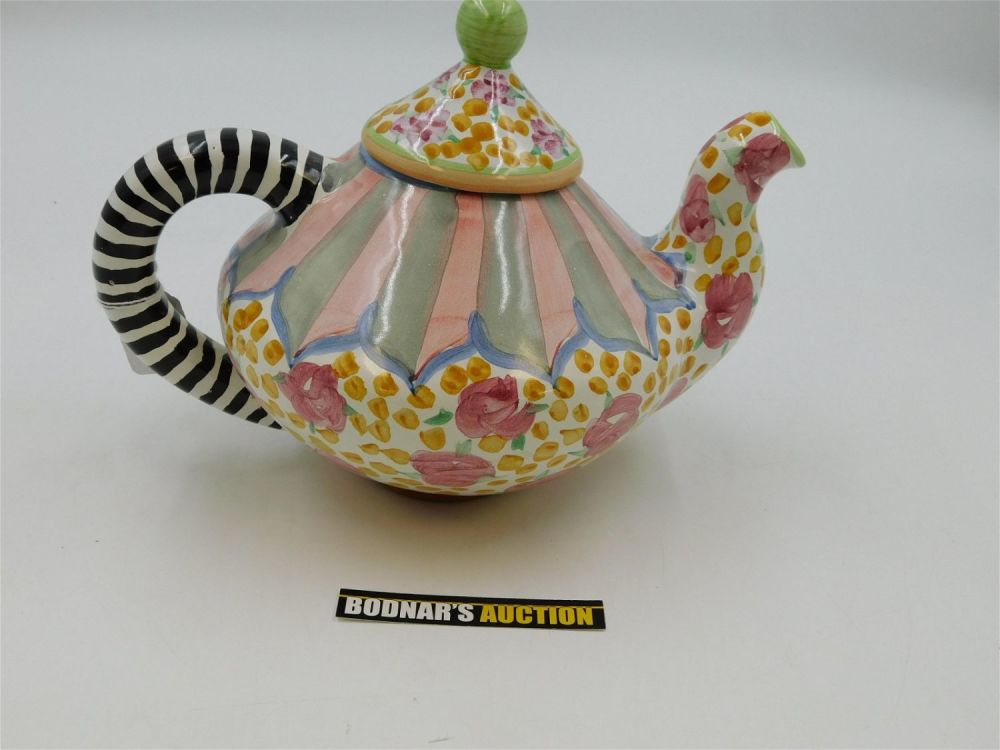 Lot 162: Mackenzie-Childs Cabbage Rose Teapot