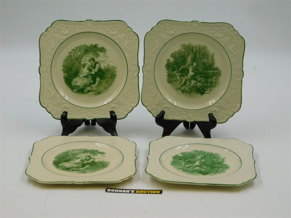 Lot 176: Set of 4 Black Knight Pictoral Square Plates