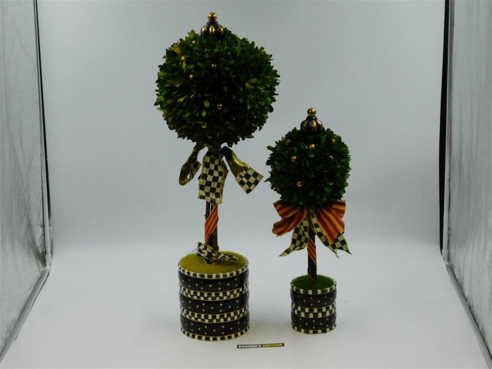 Lot 246: Pair of Mackenzie-Childs Evergreen Accent Trees