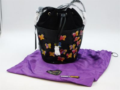 Sharif Leather and Suede Handbag with Leather Butterflies. New with Tags and Dustcover. 