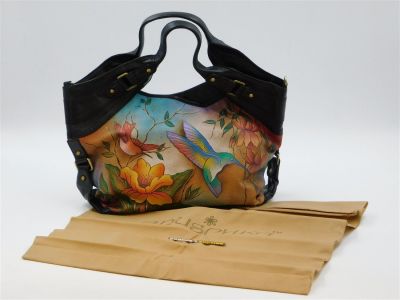 Anuschka Hand Painted Handbag. Comes with Eyeglasses Pouch and Coin Purse. New with Tags and 
