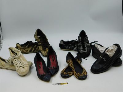 Lot of Designer Shoes including 3 Pairs of Coach Sneakers, Coach Flats, and Gucci Loafers. Used 
