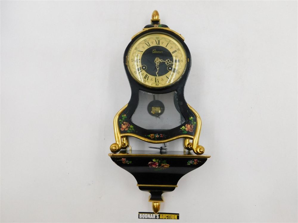 Lot 155: Chronos French Style Shelf Clock with Matching Shelf