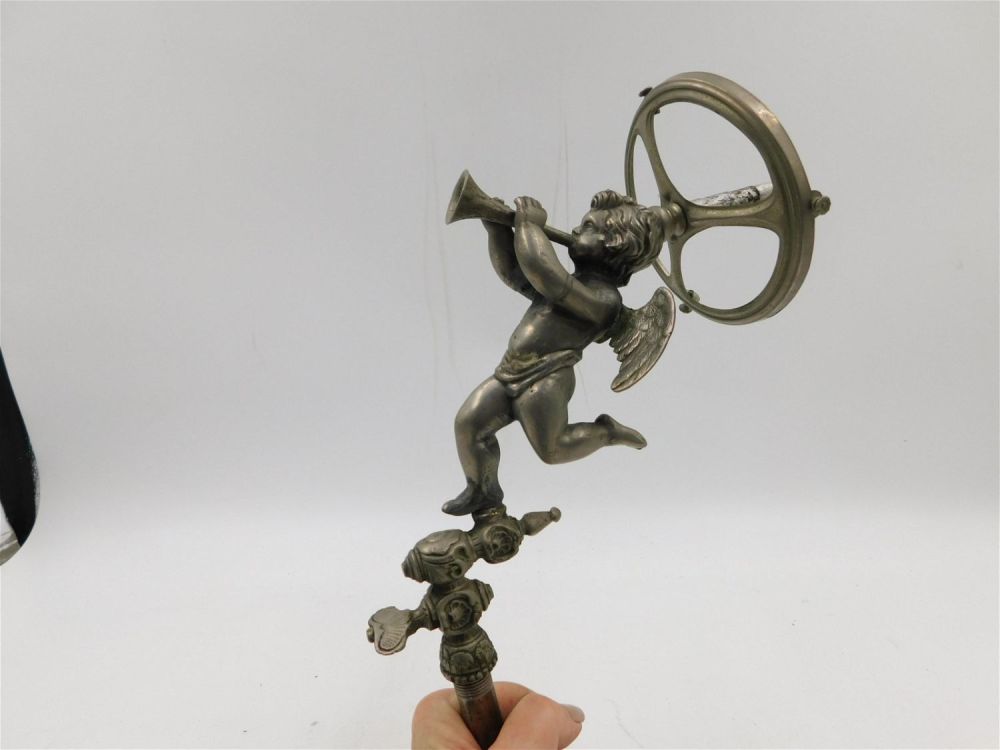 Lot 240: Silverplate Wall Gas Fixture of a Cherub