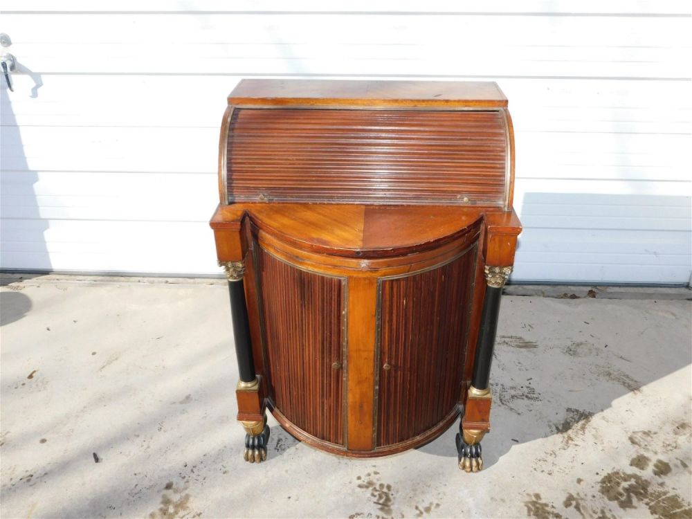 Lot 252: 19th Century European Empire Rolltop Desk