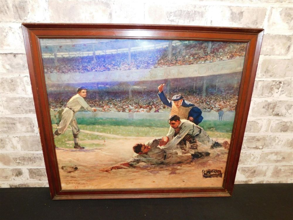 Lot 152: Framed Color Copy of Reproduction Painting of Out at