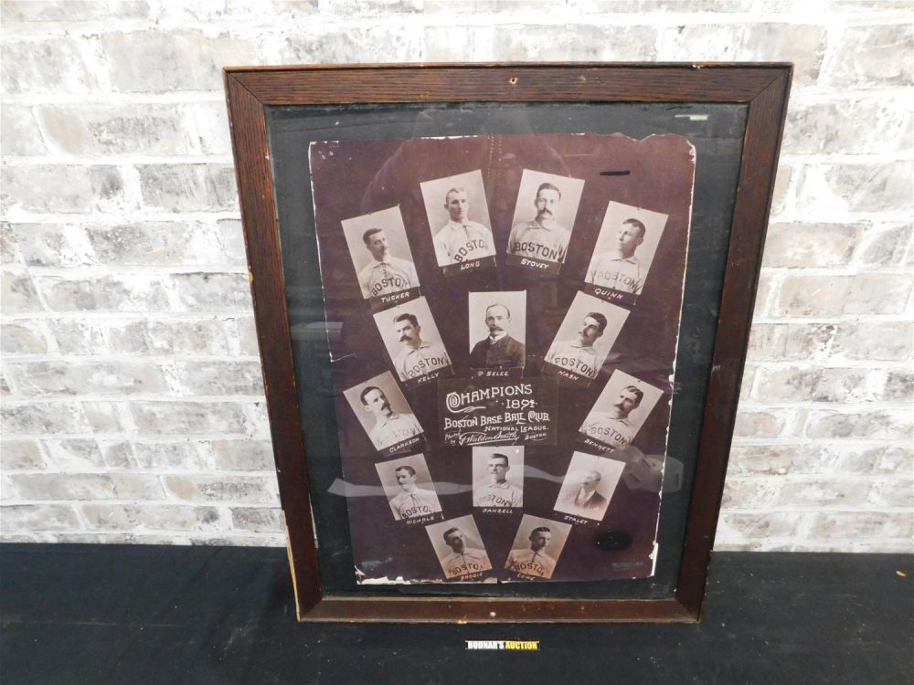 Lot 195: Framed Copy of 1891 Boston National League Base Ball