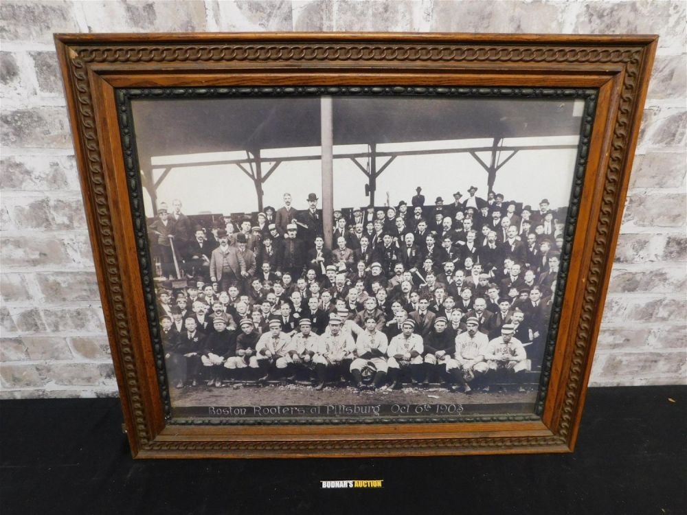 Lot 196: Framed Copy of Royal Rooters posing with Boston Team