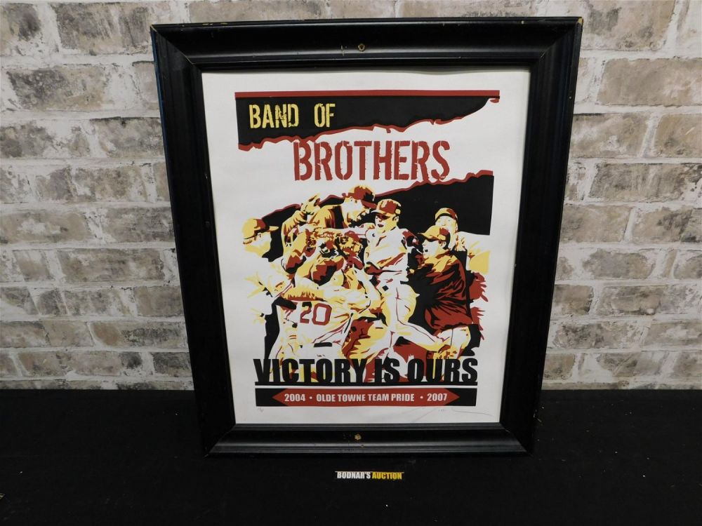 Lot 211: Framed Silk Screen Print of Band of Brothers