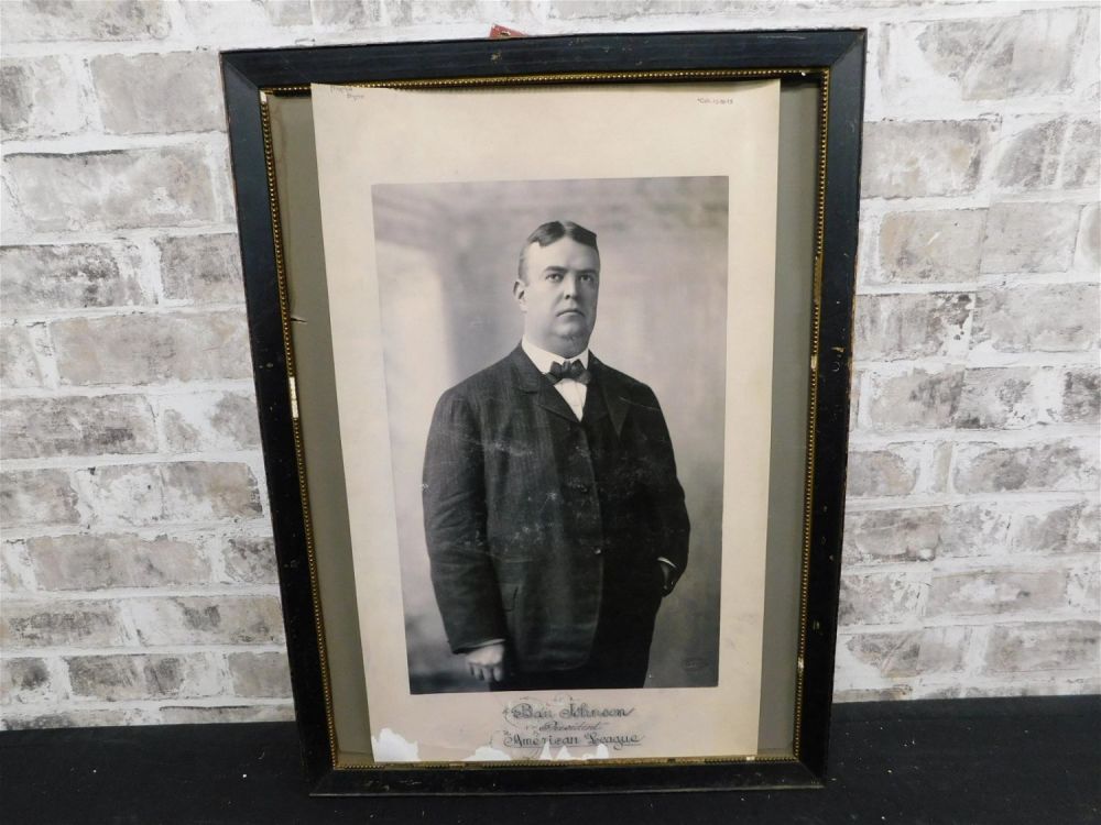 Lot 212: Framed Copy of Portrait of American League President