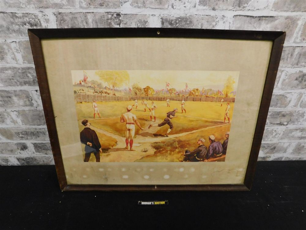 Lot 216: Framed Copy of Prang & Co. Color Baseball Lithograph
