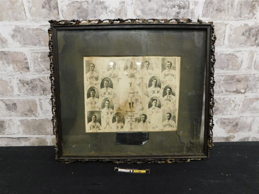 Lot 222: Framed Copy of 1903 Boston American Base Ball Club -