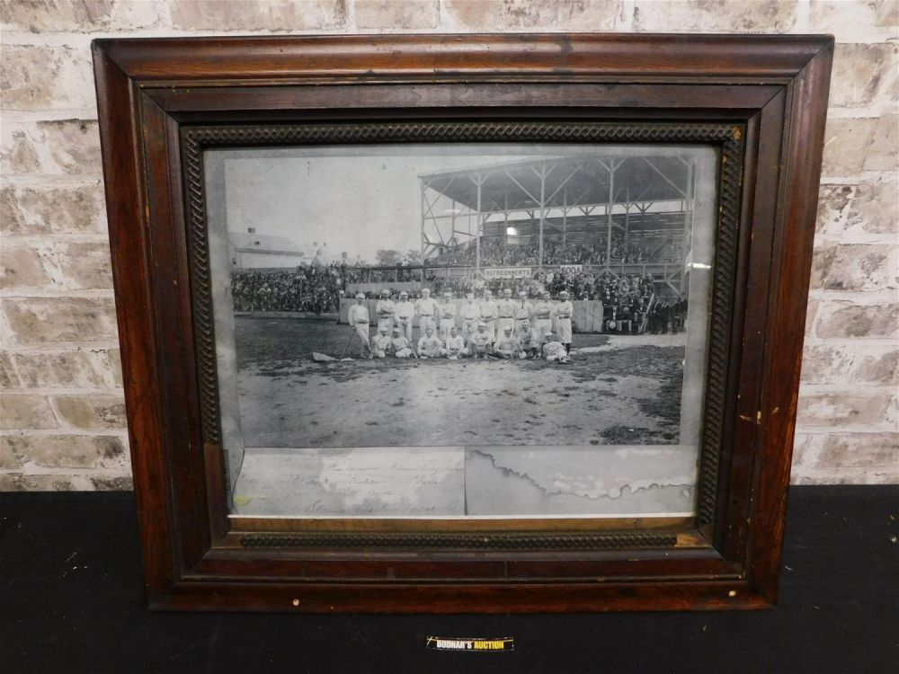 Lot 227: Framed Copy of 1875 Photo of Boston Red Stockings and