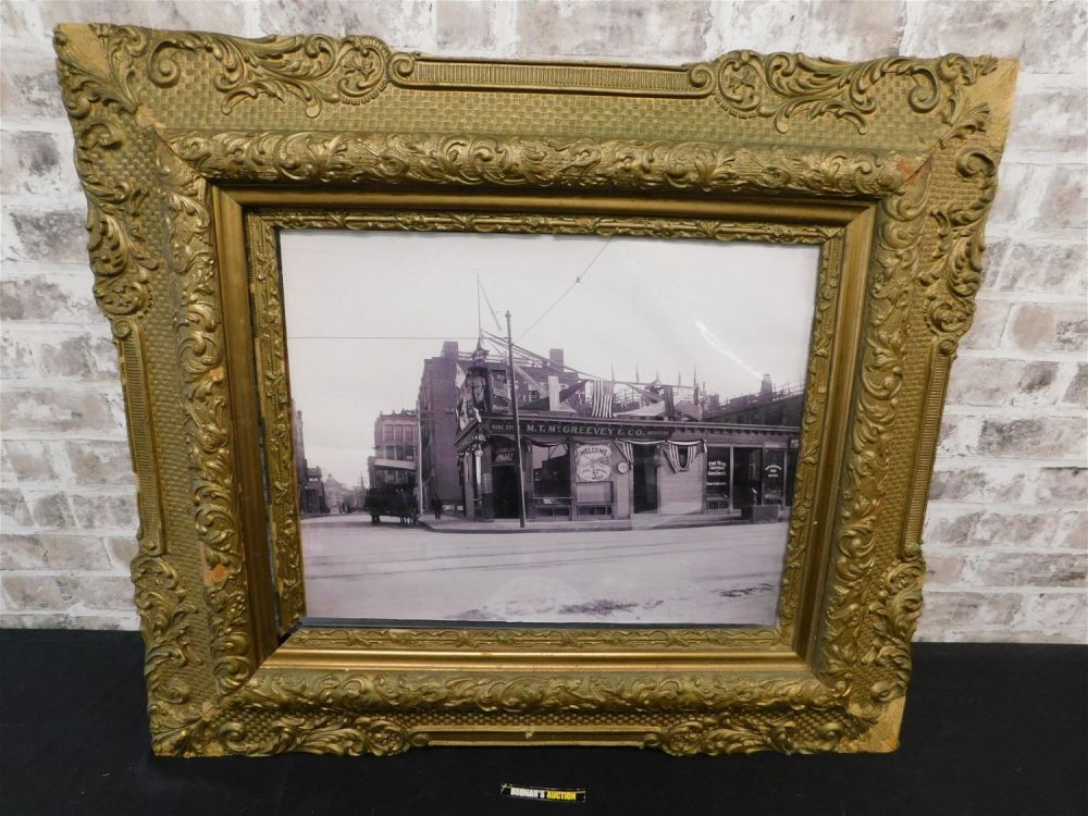 Lot 238: Framed Copy of McGreevy's 3rd Base Saloon