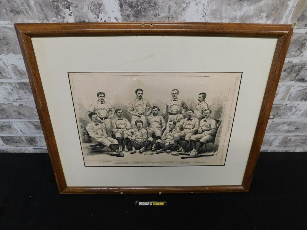 Lot 241: Framed Harper's Weekly 1874 Picture of the 1871 Boston