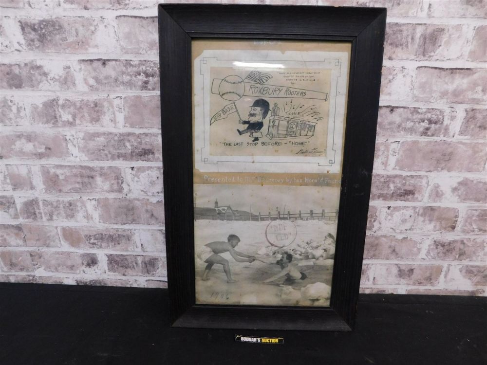 Lot 246: Framed "Brownie" Nuf Ced McGreevy swims in icy waters