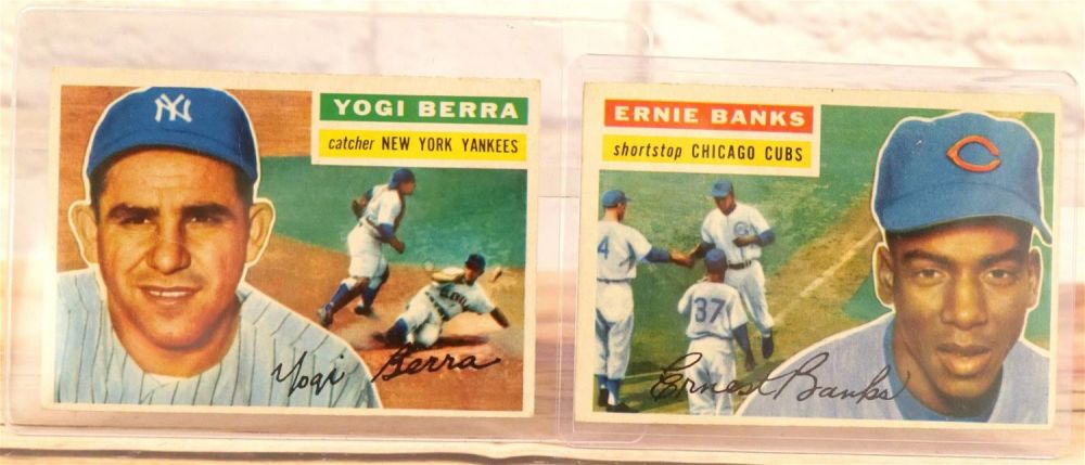 Lot 156: Yogi Berra and Ernie Banks 1956 Topps Baseball Lot