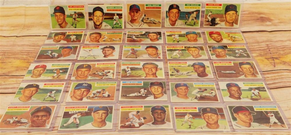 Lot 162: Lot of 30 Topps 1956 Baseball Cards