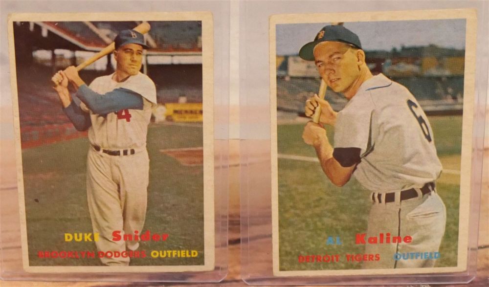 Lot 176: Al Kaline and Duke Snider 1957 Topps Baseball Card Lot