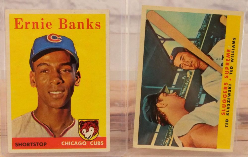 Lot 205: Ernie Banks and Sluggers Supreme Topps 1958 Card Lot