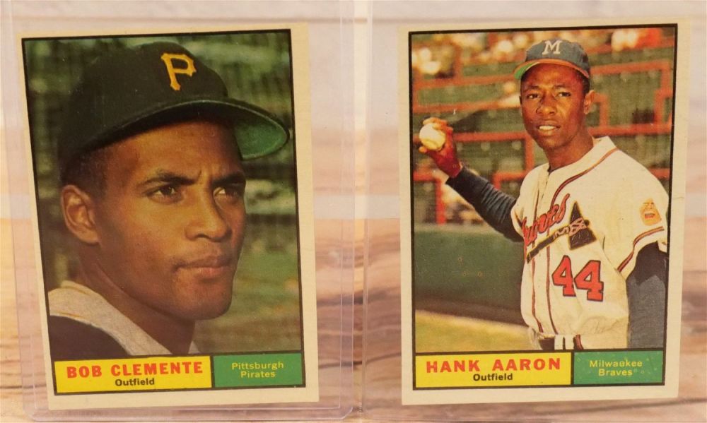 Lot 285: Clemente and Aaron Topps 1961 Baseball Card Lot