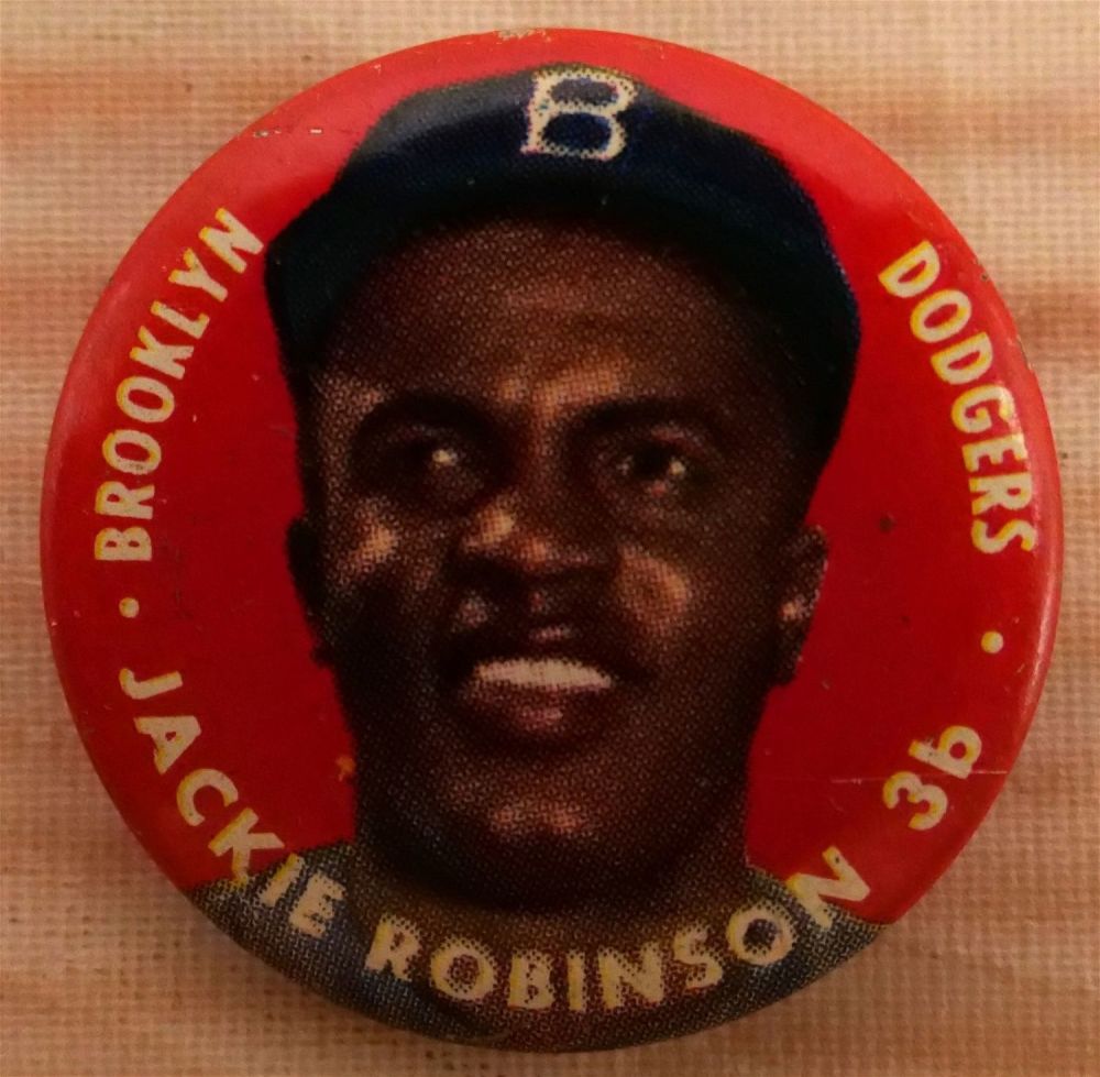 Lot 307: Jackie Robinson 1956 Topps Pin/Button