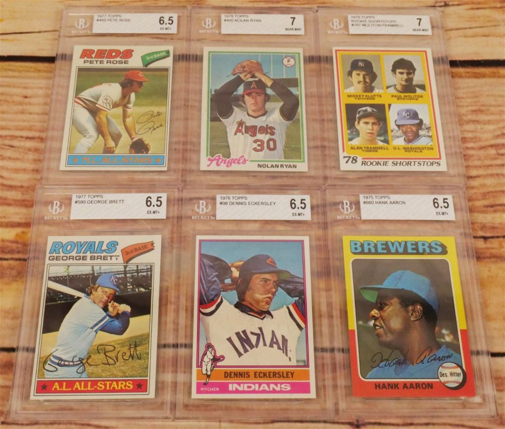 Lot 315: Lot of 6 Beckett Graded 1970's Baseball Cards