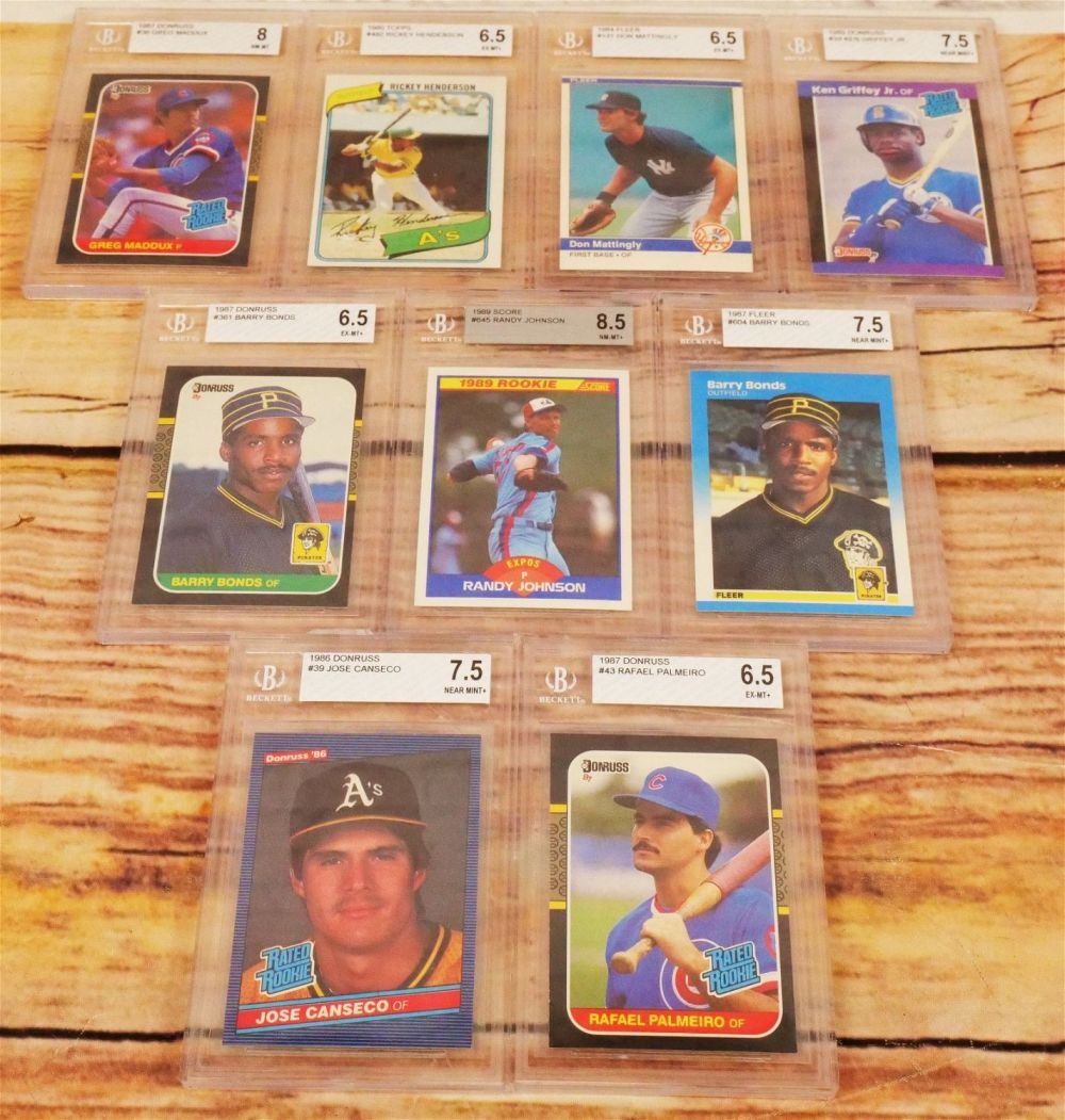 Lot 316: Lot of 9 Beckett Graded 1980's Baseball Cards
