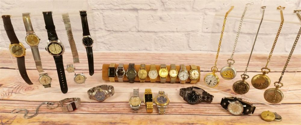 Lot 218: Lot of Men's Watches and Pocket Watches
