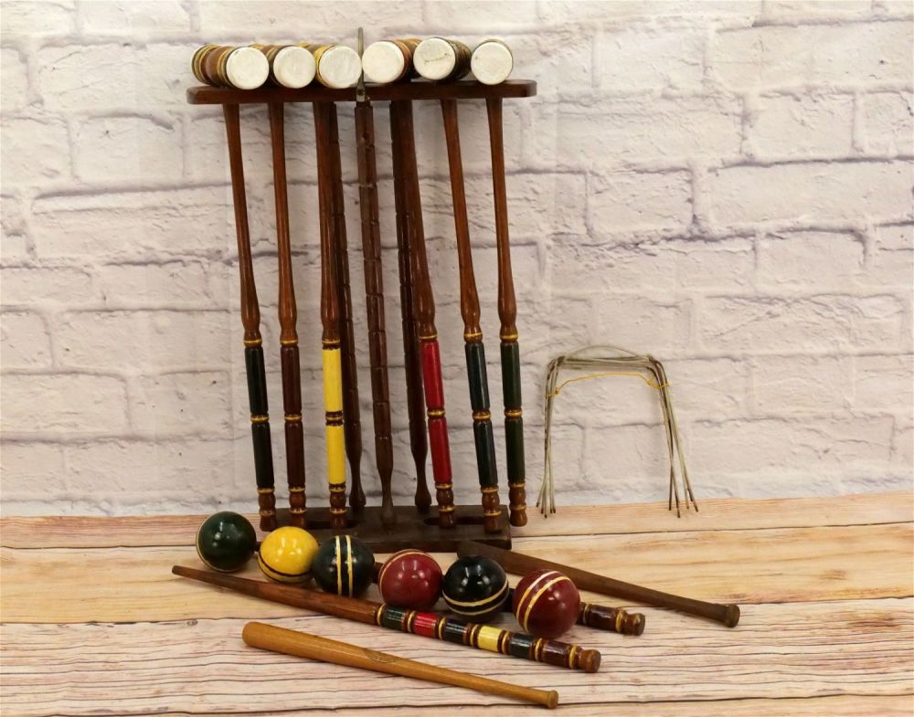 Lot 161: Wooden Croquet Set