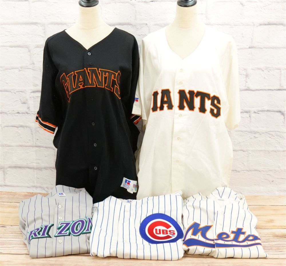 Lot 181: Lot of 5 Vintage Russell Athletics Button Up Jerseys