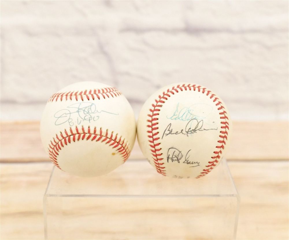 Lot 214: Lot of 2 Autographed Baseballs