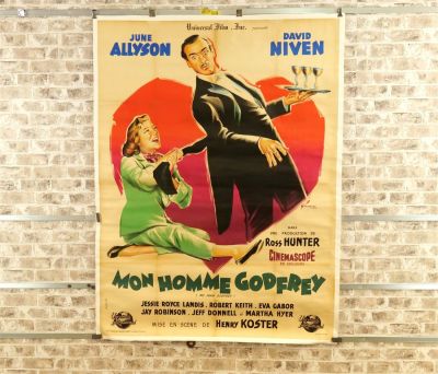 Mon Homme Godfrey Oversized One Sheet Movie Poster (1936) - Linen Backed. US Movie Translation 