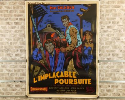 L'Implacable Poursuite Oversized French One Sheet Movie Poster (1958) - Linen Backed. US Title 