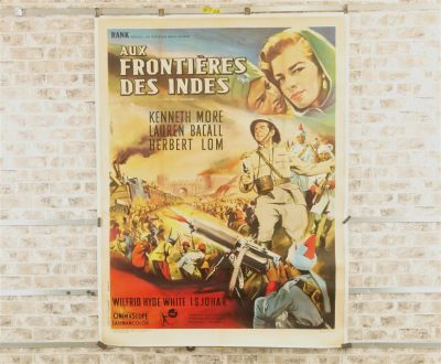 Aux Frontieres Des Indes Oversized French One Sheet Movie Poster (1959) - Linen Backed. US 