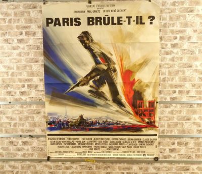Paris Brule-T-IL One Sheet French WWII Movie Poster (1966). US Translation "Is Paris Burning". 