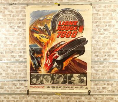 Ligne Rouge 7000 One Sheet Movie Poster. (1965) US Movie Title "Red Line". Starring James Caan 