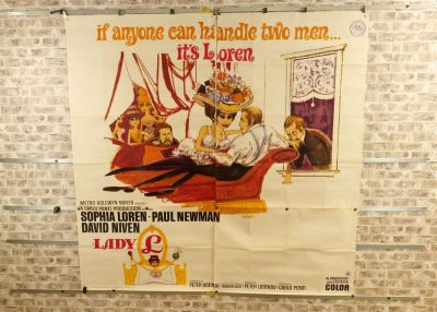 Lady L 6 Sheet Movie Poster (1965) #66/11. Starring Sophia Loren and Paul Newman. Austrian 