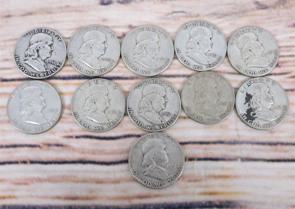 Lot 151: Group of Benjamin Franklin Half Dollars