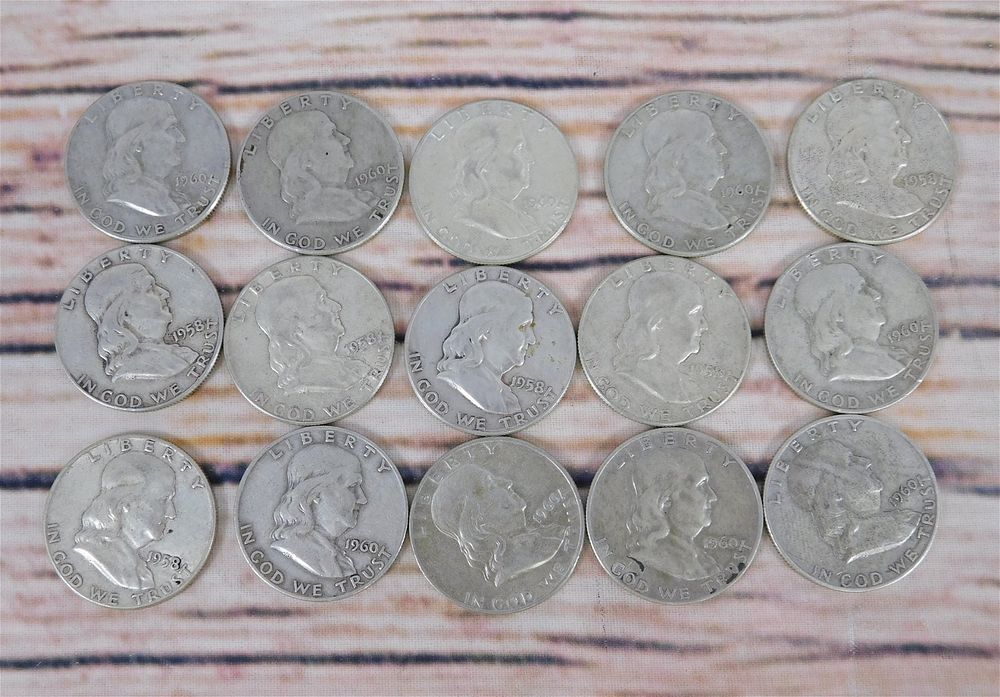 Lot 170: Group of Benjamin Franklin Half Dollars